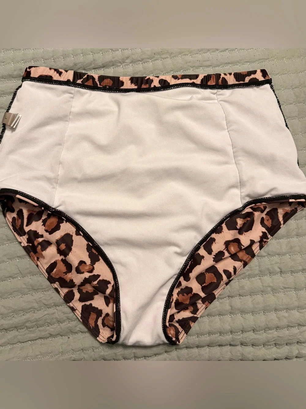 High-Waist Leopard Print Bikini Bottom